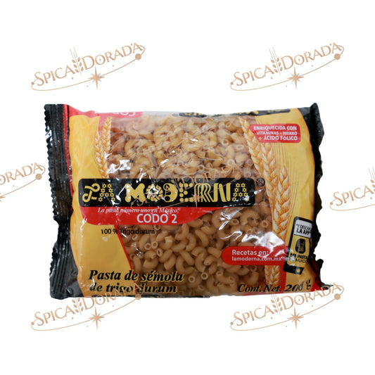 SOPA DE PASTA CODO NO.2 LA MODERNA C/20/200gms